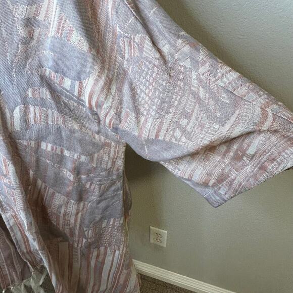 Soft Surroundings kimono cardigan poncho neutral color fringe on bottom size S/M - Picture 3 of 10